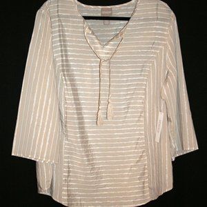 Chicos Playful Stripe Pullover ~Chicos Size 3 (XL)